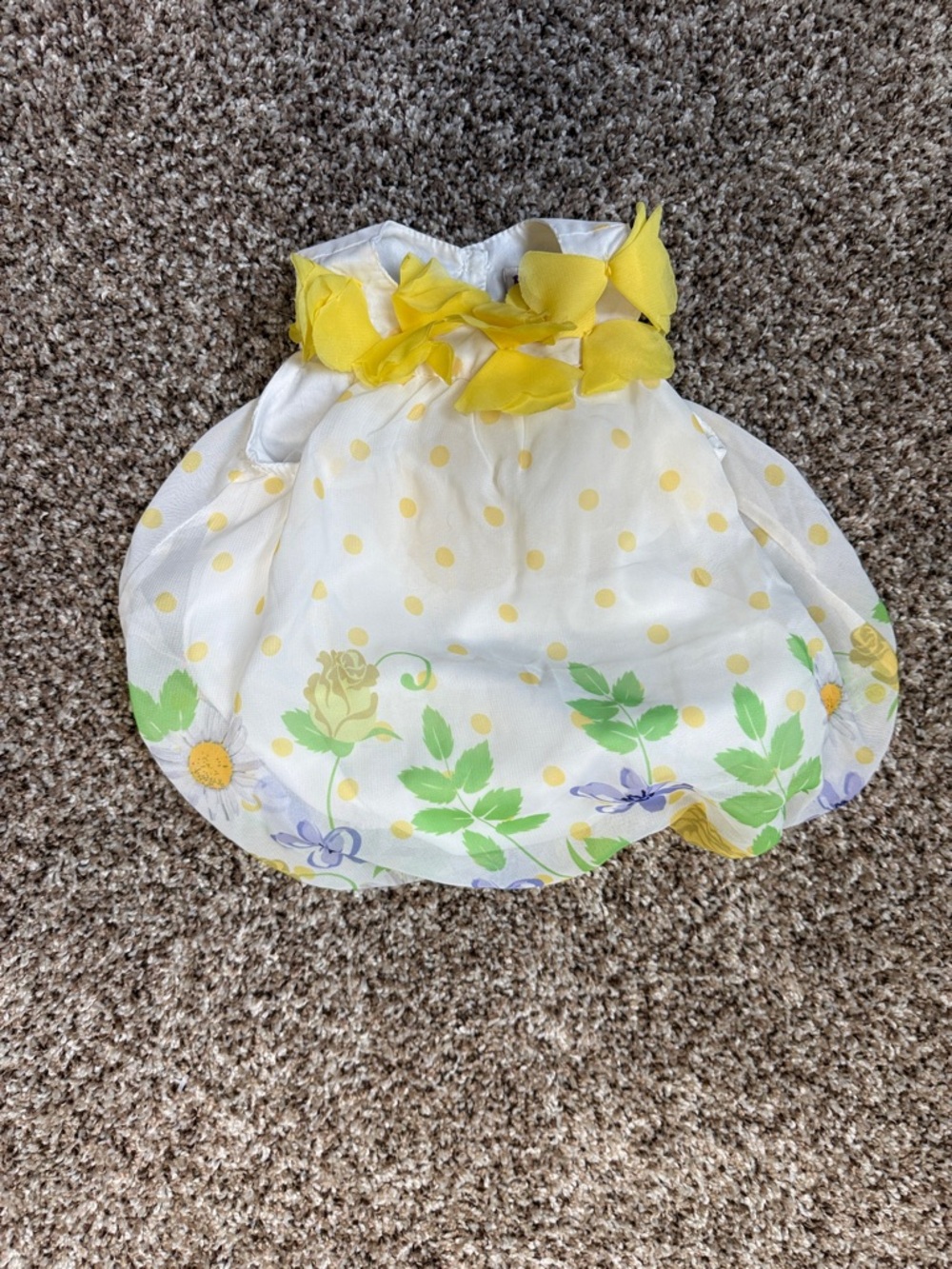 Blueberi Boulevard Onsie size 0-3 months Yellow Polka Dots & Floral Trim